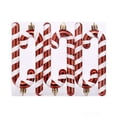 thumbnail image 2 of 6 Pack Christmas Ornaments Balls 12.5cm Shiny Glitter Striped Candy Cane Christmas Tree Decorations, 2 of 7