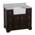 thumbnail image 6 of Zelda 42" Farmhouse Bathroom Vanity with Chocolate Cabinet and Carrara Marble Top, 6 of 6