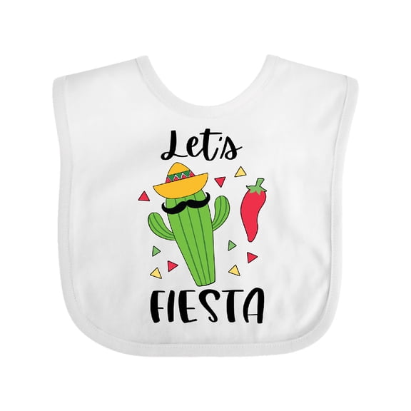 Inktastic Cinco De Mayo Let's Fiesta Cute Cactus with Sombrero Boys or Girls Baby Bib