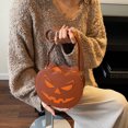 thumbnail image 6 of Yucurem Halloween Pumpkin Purse for Women, PU Leather Crossbody Handbag for Christmas Halloween Thanksgiving Holiday Party Gift (Red), 6 of 9