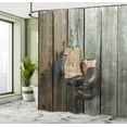 thumbnail image 4 of Ambesonne Brown Shower Curtain, Vintage Boxing Gloves, 69"Wx84"L, Brown, 4 of 4