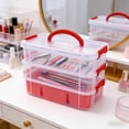 thumbnail image 2 of RBCKVXZ 3-Tier Clear Storage Bins, Stackable Carry Storage Box Container, Plastic Lidded Organizer Case With Handle for Beads, Arts & Crafts, Sewing, Office Supplies, 2 of 6