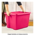 thumbnail image 4 of Contenedor de almacenamiento de 68 litros Sterilite de plástico, rosa, 4 of 4