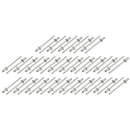 Countersunk Aluminum Rivet - Tasharina M3x6mm Aluminum Open End Countersunk Head Blind Rivets Silver Tone 50 Pcs