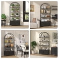 thumbnail image 4 of ModFurne Arched Bookcase with Doors,71" Tall Arched Bookshelf, 4-Shelf Open Display Bookshelf, Freestanding Storage Unit for Living Room/Office, Black, 4 of 7