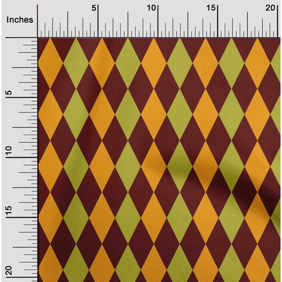oneOone Viscose Jersey Maroon Fabric Argyle Check Craft Projects Decor Fabric Printed By The Yard 60 Inch Wide