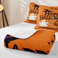 thumbnail image 4 of Manfei Cartoon Halloween Quilt Full,Ghost And Pumpkin Full Bedspread Sets,3pcs,1 Coverlet and 2 Pillowcases, 4 of 7