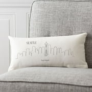 Personalized Seattle Cityscape Lumbar Throw Pillow