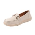 thumbnail image 2 of Willtoo Womens Wide Toe Loafers Slip On Casual Platform Walking Shoes Metal Buckle Lightweight Comfort Daily Work Loafers, 2 of 5