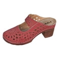 thumbnail image 6 of Mules for Women Bohemian Hollow out Closed Toe Heeled Sandals Summer Casual Slip on Slides Breathable Orthopedic Shoes Red Size 7.5, 6 of 6