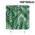 thumbnail image 1 of Cortina de ducha tropical, juego de cortinas de baño de tela de hoja de palma de plátano verde con ganchos decoración de baño lavable a máquina Ormromra 2034905-4, 1 of 9