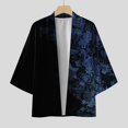 thumbnail image 2 of SHIXIAOO Male Spring and Summer Cool Semi Long Sleeve Cardigan All Print Printed Collarless Antique Shirt Mens Romper Shorts Custom Work Shirts Men Colla T Shirt Men down Pajama Apparel T Man Shirts, 2 of 7