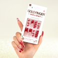 thumbnail image 1 of Gold Finger 24 piezas de uñas cuadradas con punta francesa para vacaciones, ovaladas, con purpurina navideña, para invierno, copos de nieve, pegamento en las uñas (SANTA'S HO HO), 1 of 5