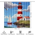 thumbnail image 2 of Lighthouse And Sailboat Seascape Shower Curtain Bathroom Sets Toilet Lid Rug, Bath Mat And Contour Mat, Shower Curtain 4Pcs, 2 of 6