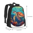 thumbnail image 2 of Balery Sea Turtle in Coral Backpack for Men and Women - Durable 600D Oxford Cloth -Large Capacity, Water-Resistant School, Travel, and Hiking Bag, 2 of 7