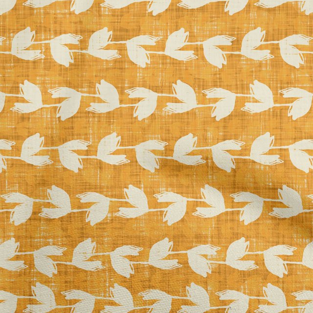 oneOone Georgette Viscose Gamboge Yellow Fabric Asian Block Fabric For Sewing Printed Craft Fabric By The Yard 42 Inch Wide