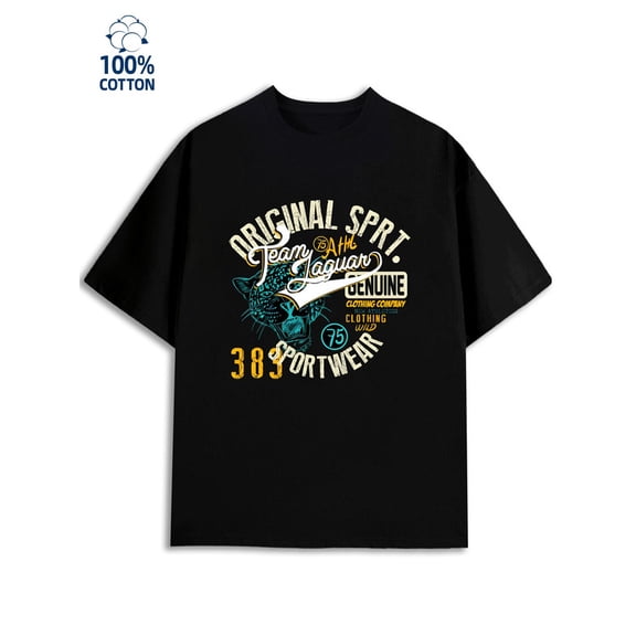 Jaguar Sport Tee for men 180G 100% Cotton black Casual Unisex Shirt Short Sleeve tshirts Classic Unisex Shirt Graphic Tee tshirts Trendy Unisex Shirt Graphic tshirts