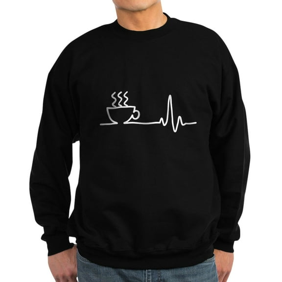 CafePress - Coffee Heartbeat Sweatshirt (Dark) - Classic Crew Neck Sweatshirt