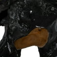 thumbnail image 6 of DecMode 49" x 32" Black Teak Wood Handmade Live Edge Tree Stump Console Table with Clear Glass Top, 1-Piece, 6 of 18