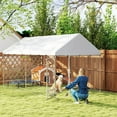 thumbnail image 2 of PawHut Outdoor Dog Run w/ Adjustable & Rotatable Bowls 13.1' x 7.5' x 7.5', 2 of 10