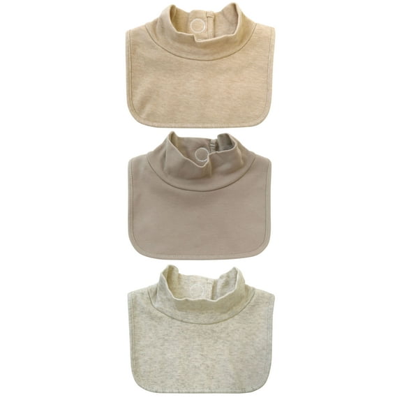 Neat Solutions Unisex 3 Pack Solid Mockneck Infant Bib