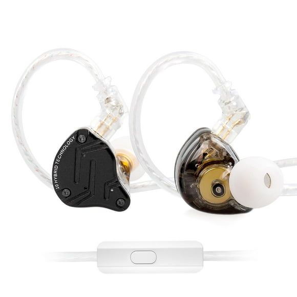 Auriculares para juegos Kinboofi KZ ZS10 Pro X con micrófono y cable plateado