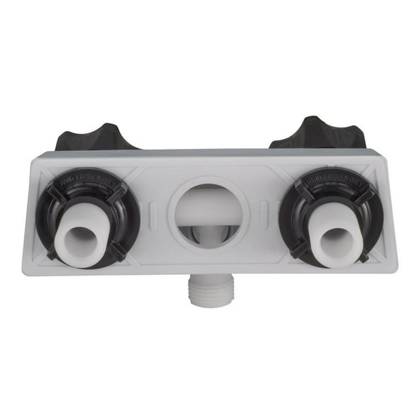 CSYANXING Classic RV Camper Shower Faucet 4 Inch White & Black Dual Knobs Easy Operation Smooth Temperature Control Compact Design