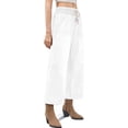 thumbnail image 2 of High Waist Women Elastic Waist Casual Ankle Capris Straight Denim Pants Drawstring Jeans, 2 of 5
