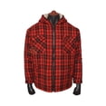 thumbnail image 4 of Red/Black Hoodies Lumberjack Sherpa Wool Fabric Lined Tartan, 4 of 6