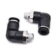 thumbnail image 3 of 2 unids negro 4 6 8 10 12 mm Tubo a conectores de tubo neumáticos Codo de codo Accesorios de aire M5 1/8 "1/4" 3/8 "1/2" Hilo masculino, 3 of 4