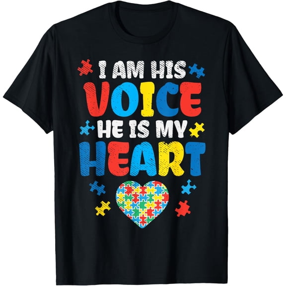 Exquisite and comfortable-I Am His Voice He Is My Heart Autism Awareness ASL SPED Gift T-Shirt