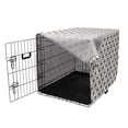thumbnail image 3 of Abstract Dog Crate Cover, Composition of Round Squares Repeated Diagonally in Monochrome Style, Easy to Use Pet Kennel Cover for Dogs, 35" x 23" x 27", Night Blue Pale Eggshell, by Ambesonne, 3 of 6