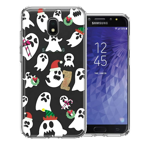 MUNDAZE For Samsung Galaxy J3 Express/Prime 3/Amp Prime 3 Halloween Christmas Ghost Design Double Layer Phone Case Cover