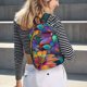 thumbnail image 5 of Disketp Psychedelic Sunflowers print Canvas Backpack Lightweight Travel Daypack Student Rucksack Laptop Backpack-, 5 of 5
