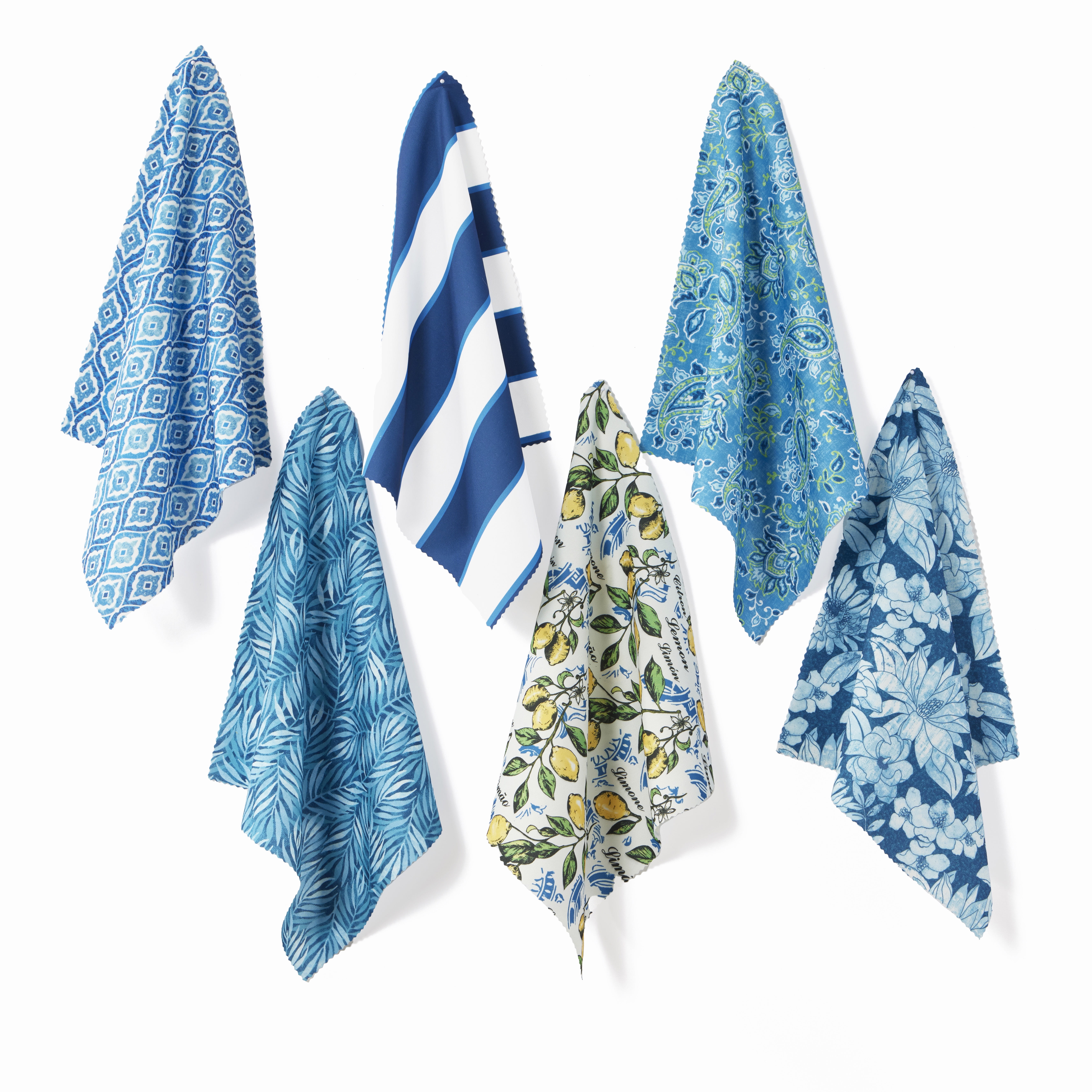 Waverly Inspirations, Home Decor, 100% Polyester, Water/Stain Resistant, Indoor/Outdoor Fabric - Print Width 54 Inch, Palm Beach, Blue, Cut by Yard