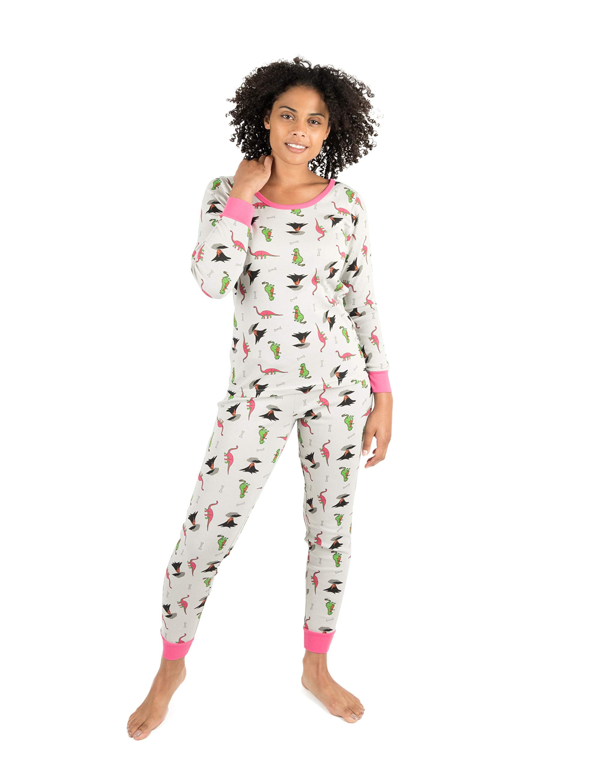 Leveret Leveret Women's Pajamas Fitted Printed Owl 2 Piece Pjs Set