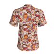 thumbnail image 3 of Uemuo Maneki-Neko Cats Printed Women's Classic V-Neck T-Shirt - Soft, Breathable, Moisture-Wicking, Perfect for Casual, Office, Travel, and Everyday Wear-Small, 3 of 5