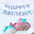 thumbnail image 3 of Anor WishLife - Pancarta de cumpleaños con sirena brillante, pancarta de sirena, suministros de fiesta de sirena, decoración de cumpleaños de sirenita para niñas, niños, hogar, aula, baby showers, primer cumpleaños Zhivalor OTTO-ZYS-0056, 3 of 5