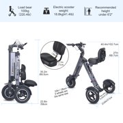 TopMate ES36 Powered Mobility Scooter 3 Wheels Trike with Off Road Tires Lightweight Folding Electric Scooter for Adult with Backrest Seat, Removable 36V 7.8AH Battery and Reverse for Travel - Gray