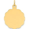 thumbnail image 1 of 14K Yellow Gold .011 Gauge Engravable Scalloped Disc Charm (26 X 19) Made In United States xm165/11, 1 of 5