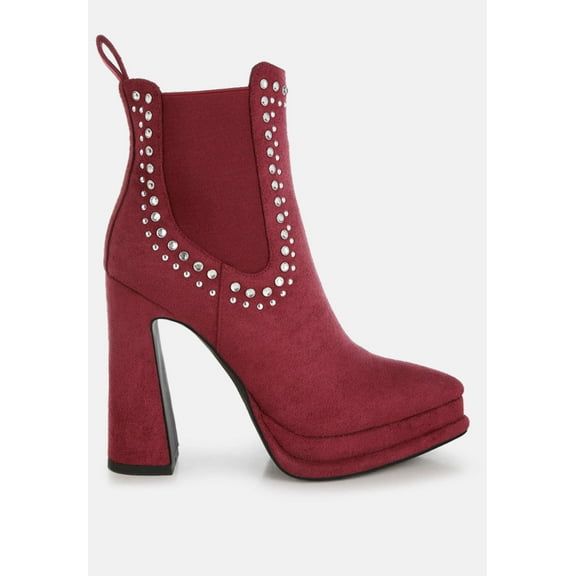 Dalton Studs Embellished High Ankle Boots