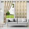 thumbnail image 5 of Nanqianyi Beige Rhombus Gradient Color Blackout Curtains for Bedroom/Living Room, Top Grommet Drapes Set of 2, 42x63 inch, 5 of 8