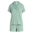 thumbnail image 4 of Joyspun Women's Dreamy Soft Collection Notch Collar Top and Shorts Pajama Set, 2-Piece, Sizes XS-3X, 4 of 6