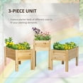thumbnail image 6 of Garden Pots Outsunny Raised Garden Bed Set of 3, Wooden Elevated Planter Box with Legs and Bed Liner, for Backyard and Patio to Grow Vegetables, Herbs, and Flowers, Natural,Outdoor Garden Planters, 6 of 9