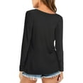 thumbnail image 3 of JYLFC Long Sleeve T-shirts for Women V Neck Casual Long Top, Black XL, 3 of 8