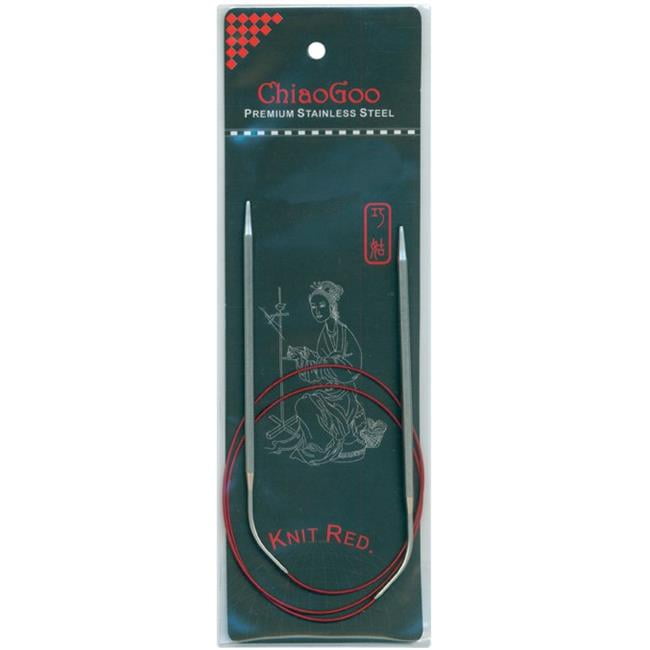 ChiaoGoo Stainless Steel Regular Red Circular Knitting Needles, 32" (80