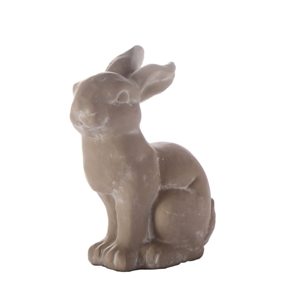 Urban Terracotta Back Bended Sitting Rabbit Figurine SM Distressed Finish Gray