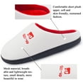 thumbnail image 3 of Memory Foam Waffle Slippers for Women and Men Soft Warm House Shoes Indoor/Outdoor Anti-skid Sole, WhiteRed 38/39, 3 of 7