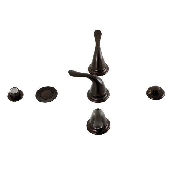 Kingston Brass KB325YL Royale Three-Handle Bidet Faucet with Brass Pop-Up, Oil Rubbed Bronze