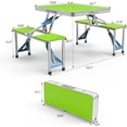 thumbnail image 4 of 4Ft Portable Folding Picnic Table Camping Table Foldable Set with 4 Seats with Umbrella Hole Suitcase Card Table-220 Lbs Support Aluminum Frame, Plastic RV Tabletop for Yard, 4 of 6